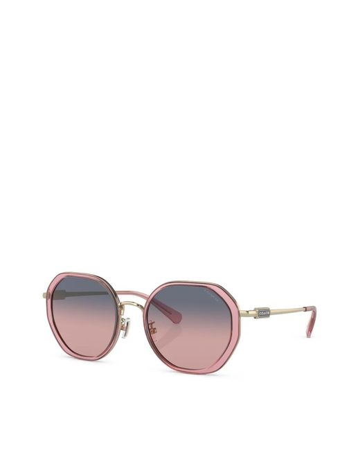 COACH Pink Geometric-Frame Gradient-Lens Sunglasses