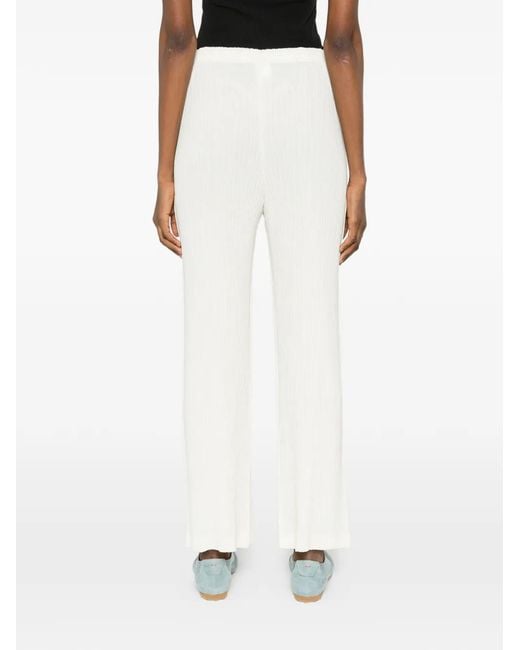 Issey Miyake White Pleated Trousers