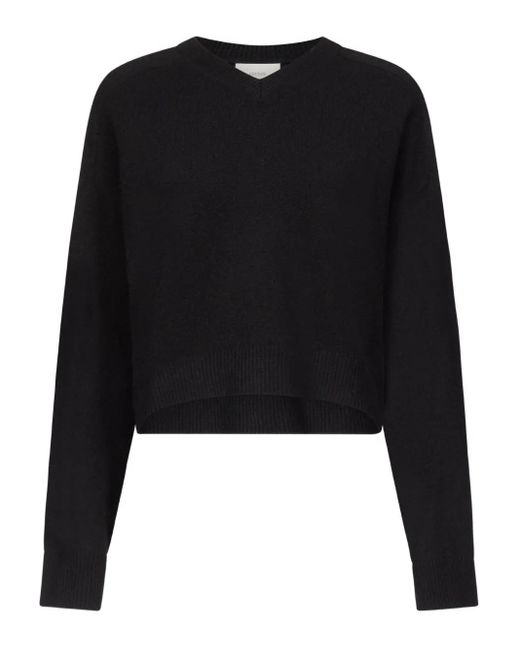 Loulou de Saison Black Anzor Lds V-Neck Ribbed Sweater