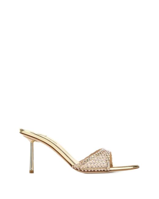 Le Silla Natural Gilda Embellished Mules