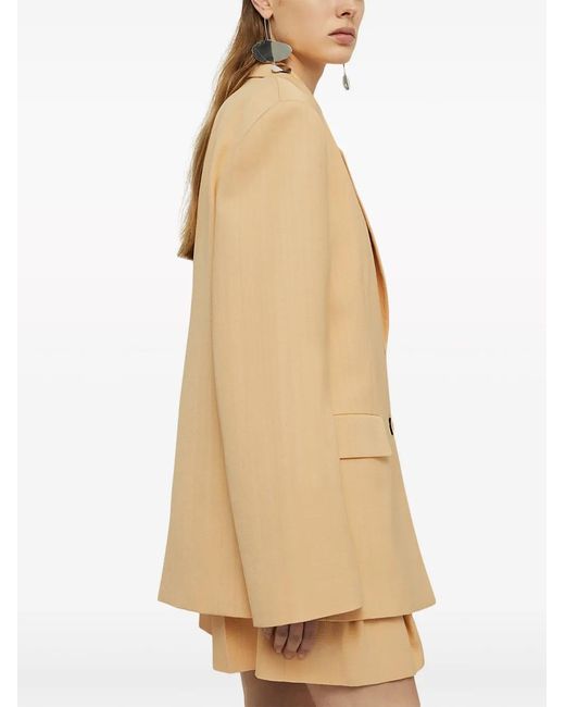 Jil Sander Natural Blazer En Crêpe À Simple Boutonnage