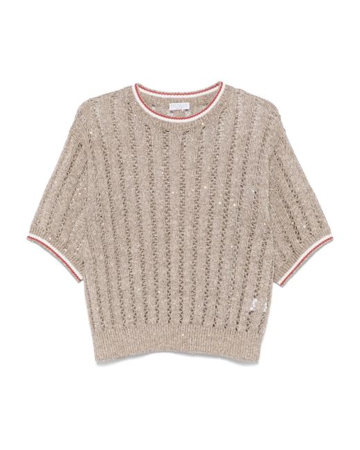 Camiseta de punto Brunello Cucinelli de color Natural