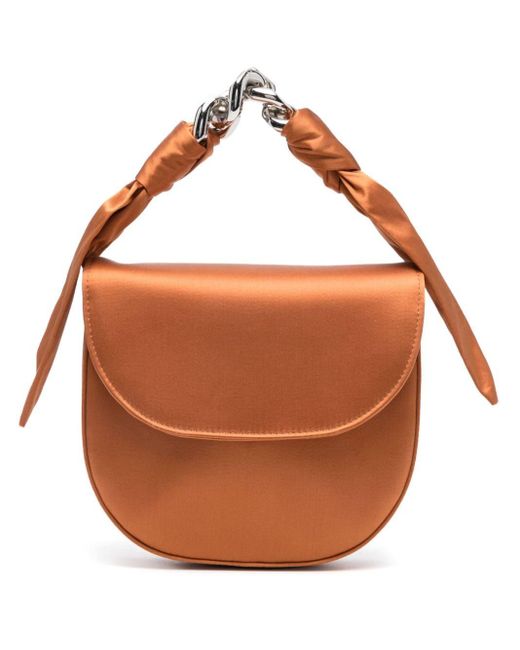 Casadei Brown Chain-handle Satin Tote Bag