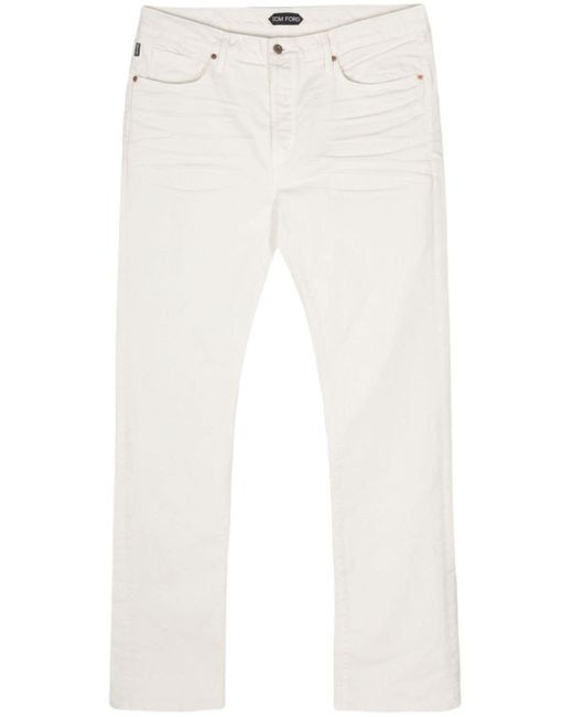 Jeans slim a vita media di Tom Ford in White da Uomo