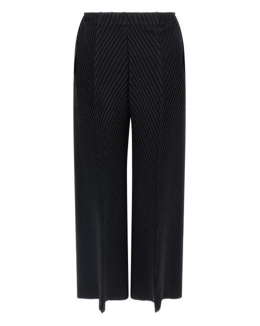 Issey Miyake シェブロンプリーツ パンツ Black