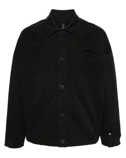 Transit Black Yoke-detail Shirt Jacket for men