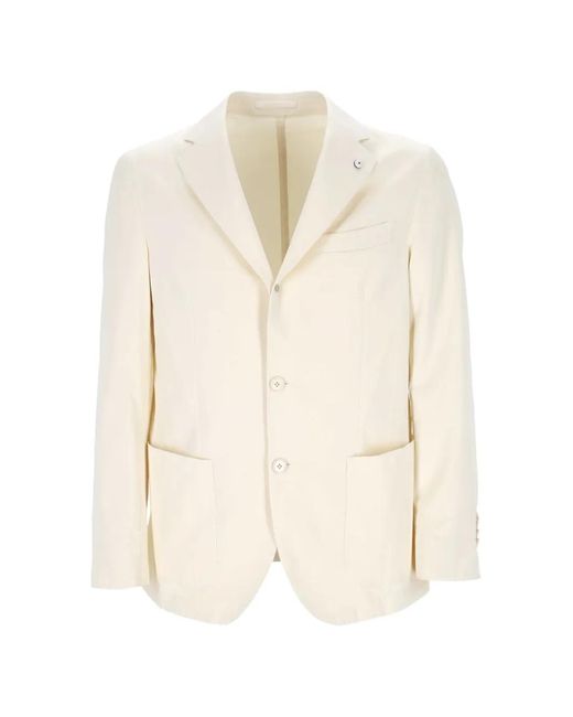 L.b.m. 1911 White Notch-Lapel Single-Breasted Blazer for men