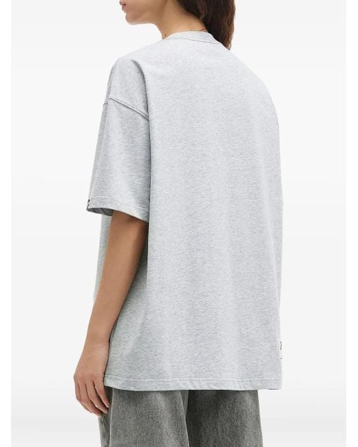 Mini Cream Katoenen T-Shirt Met Grafische Print in het Gray