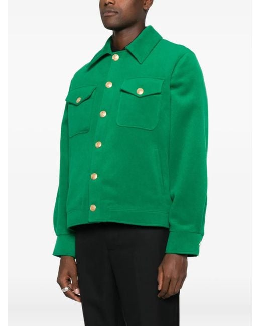 Notrainproof Green Chest-Flap Shirt Jacket for men