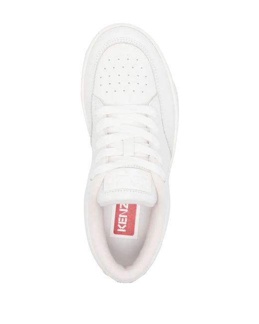 KENZO White Dome Lace-Up Sneakers