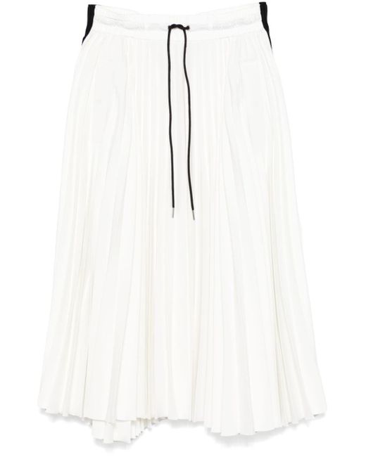 Sacai Midi Plooirok in het Wit Lyst NL