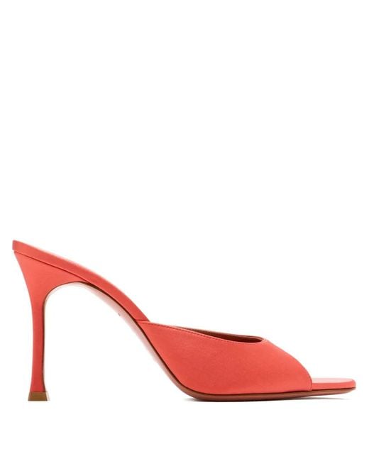 AMINA MUADDI Red Alexa Peep-Toe Heel Sandals