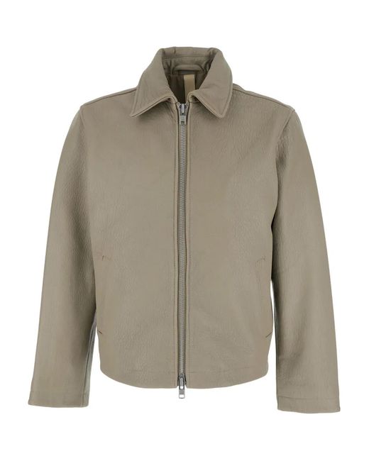 sunflower Natural Zip-Fastening Leather Jacket for men