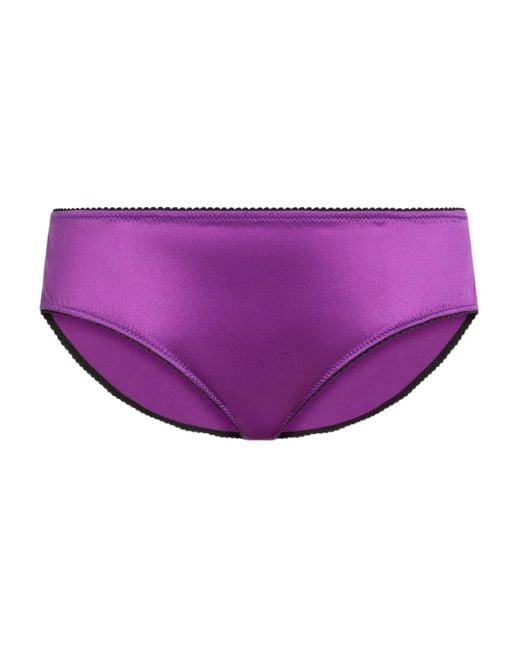 Dolce & Gabbana Purple Satin Briefs