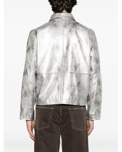 Chaqueta Con Efecto De Piel De Serpiente sunflower de hombre de color White