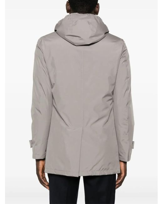 Herno Gray Detachable-Hood Jacket for men