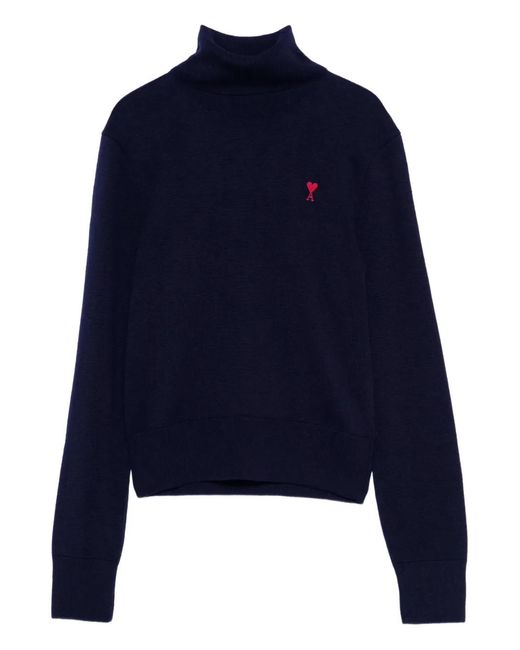 AMI Black Ami De Coeur Turtleneck Sweater
