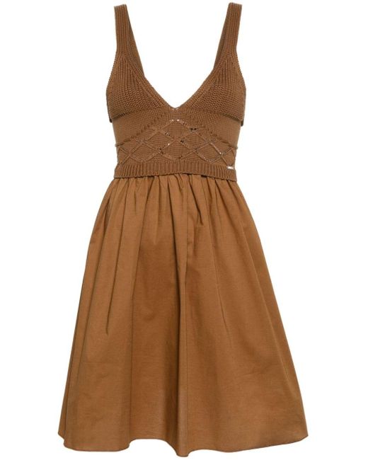 Liu Jo Panelled Mini Dress Brown