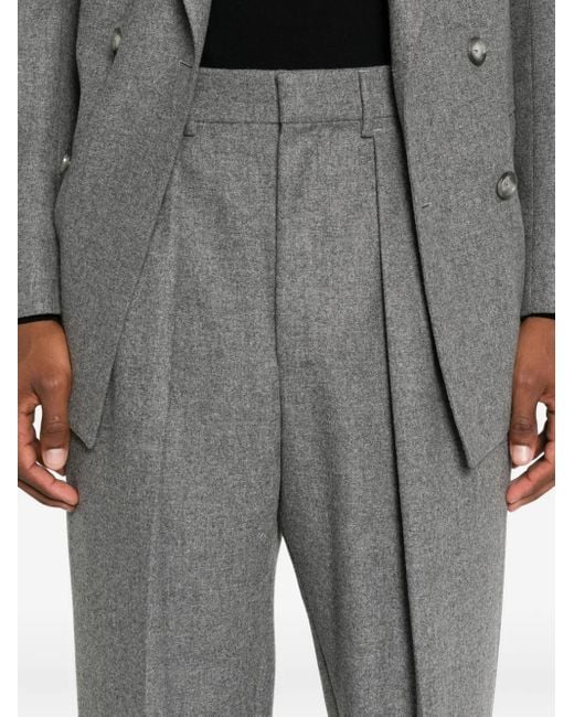 Tom Ford Gray Pleated-Front Trousers for men