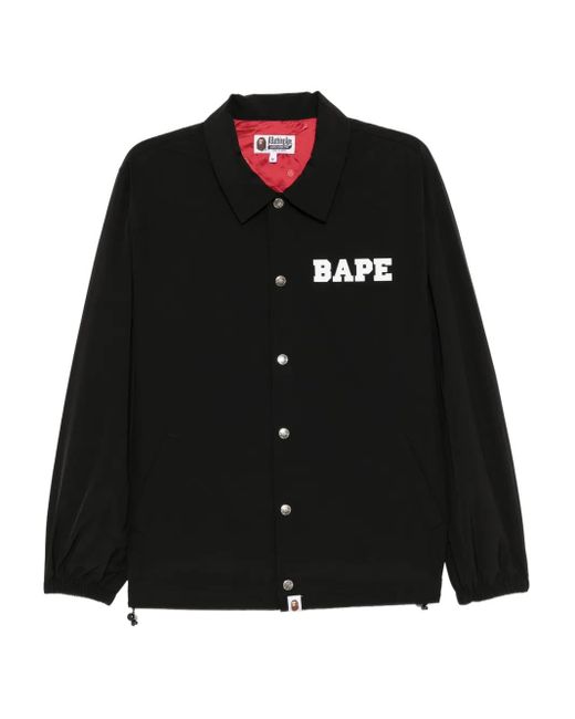 A Bathing Ape Black Logo Printed Jacket for men