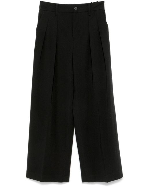 Issey Miyake Black Wool Gabardine Trousers