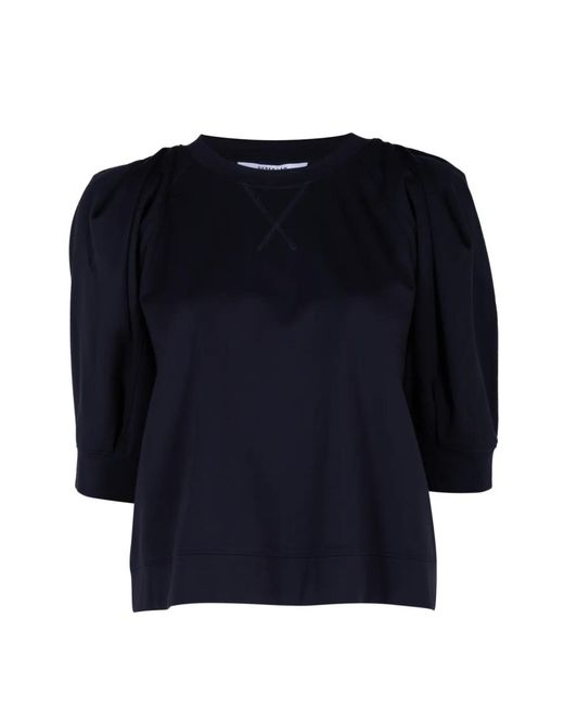 10 Crosby Derek Lam Women's Blue Prisilla Puff-Sleeve Top