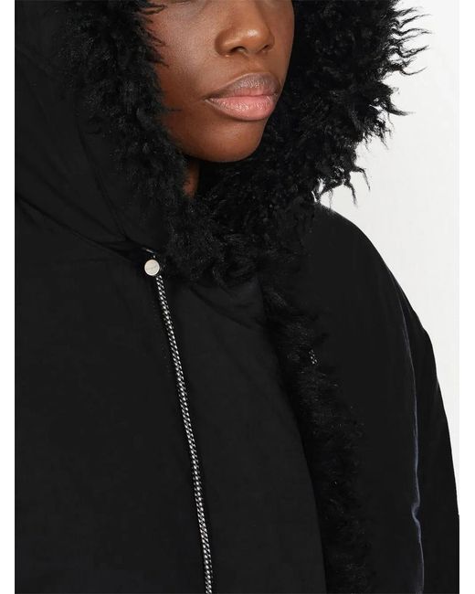 Ferragamo Black Shearling-Lined Parka Coat