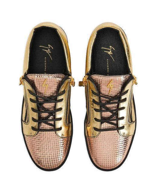 Giuseppe Zanotti Brown Frankie Double-Zip Low-Top Sneakers for men