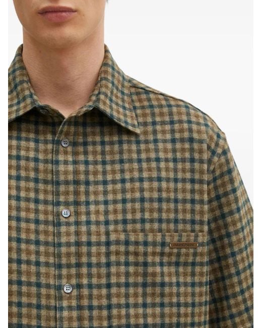DARKPARK Green Checked Short-Sleeve Shirt for men