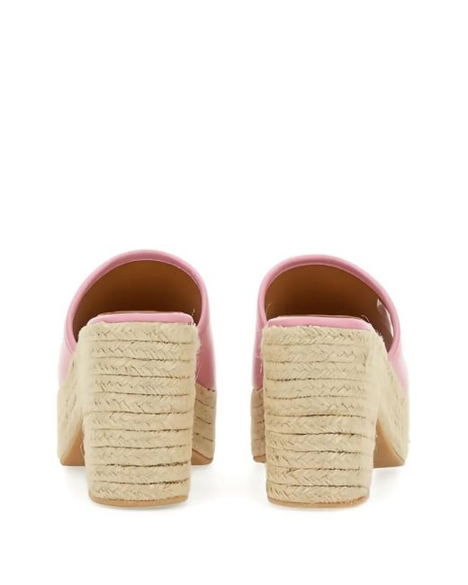 Moschino Pink Espadrille Platform Sandals