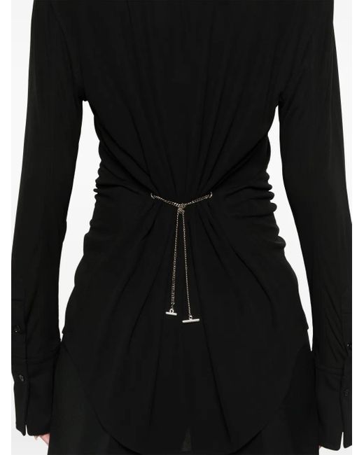McQueen Black Chain-Link Detail Blouse