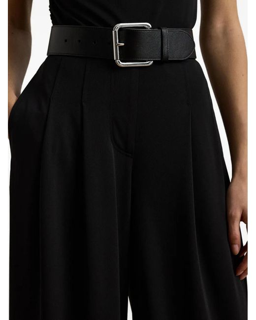 Ralph Lauren Black Pleated Wide-Leg Trousers