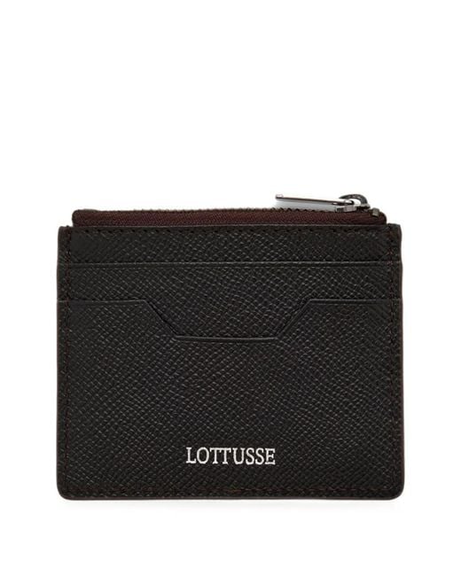 Lottusse Black Porte-Cartes En Cuir À Logo Imprimé for men