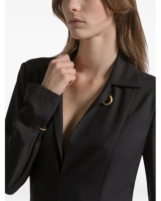 Alberta Ferretti Black Collar Midi Dress