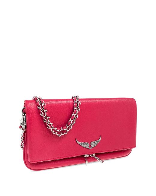 Zadig & Voltaire Pink Rock Leather Shoulder Bag