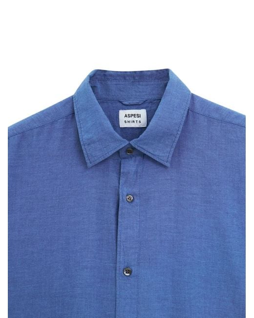Aspesi Blue Buttoned Shirt for men
