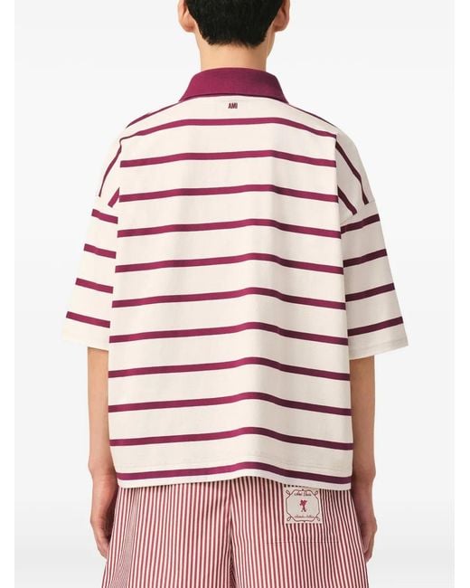 AMI Pink Cotton Arrow Polo
