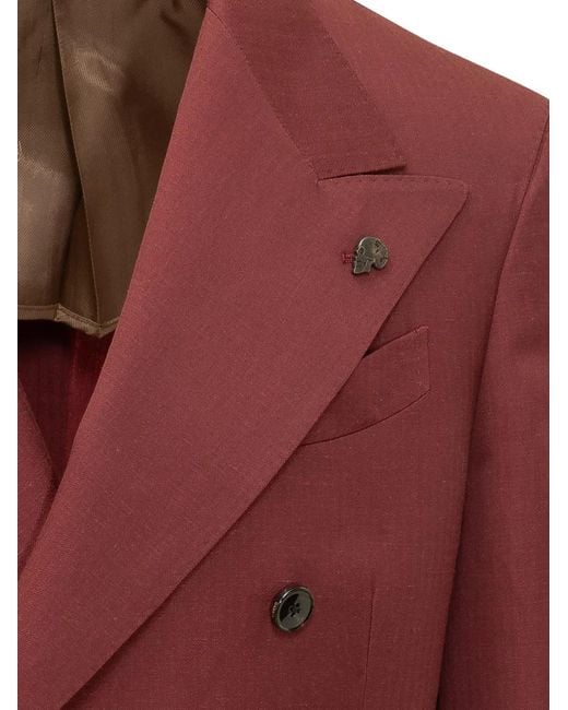 Gabriele Pasini Red Double-Breasted Blazer for men