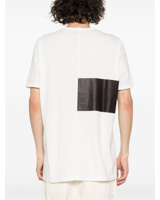 T-shirt en coton biologique à bandes logo Rick Owens pour homme en coloris White