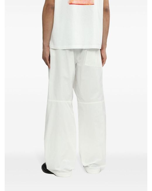 OAMC White Straight-leg Cotton Trousers for men