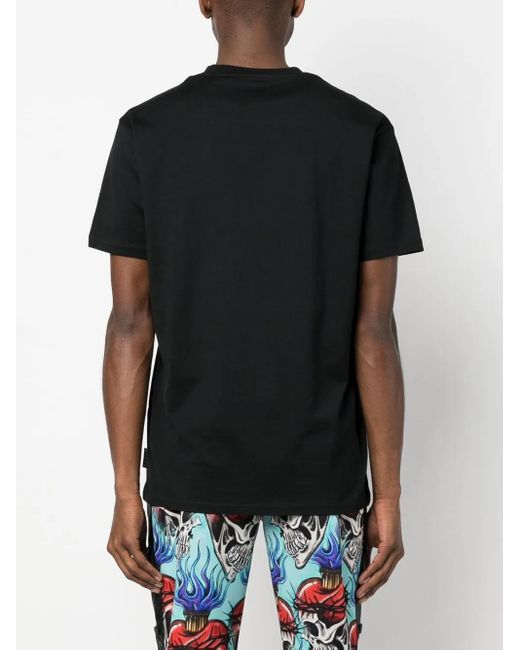 Philipp Plein Black Chest Logo-Print Detail T-Shirt for men