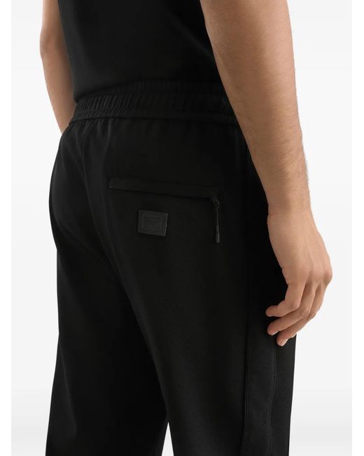 Dolce & Gabbana Black Drawstring-Waistband Track Pants for men