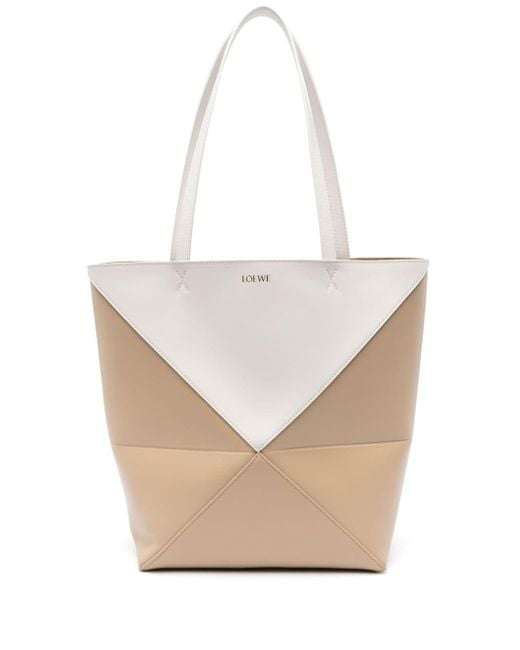 Loewe White Puzzle Leather Shoulder Bag
