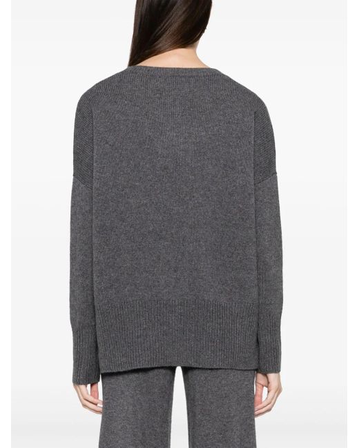 Lisa Yang Gray Mila Ribbed Cashmere Jumper