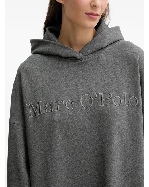 Marc O' Polo Gray Hooded Embroidered Mini Dress