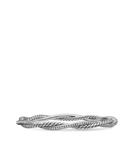 David Yurman White Sterling Petite Infinity Diamond Bracelet (4.4Mm)
