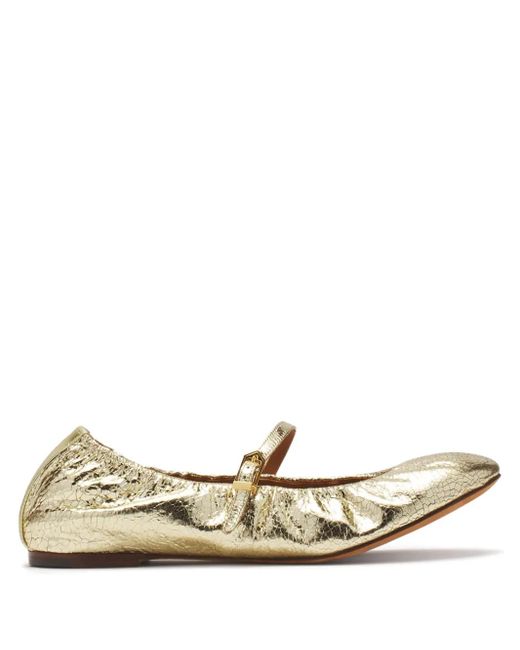 Ballerine Con Logo di Lanvin in Metallic