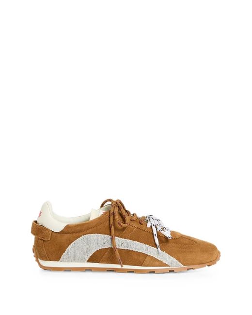 DSquared² Brown Appliqué Maple Leaf Lace-Up Sneakers for men