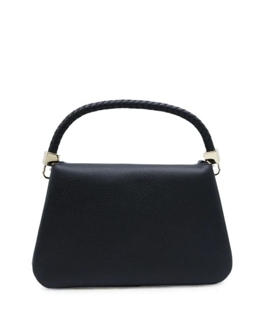 Coccinelle Black Small Tiggy Braided-Handle Leather Tote Bag