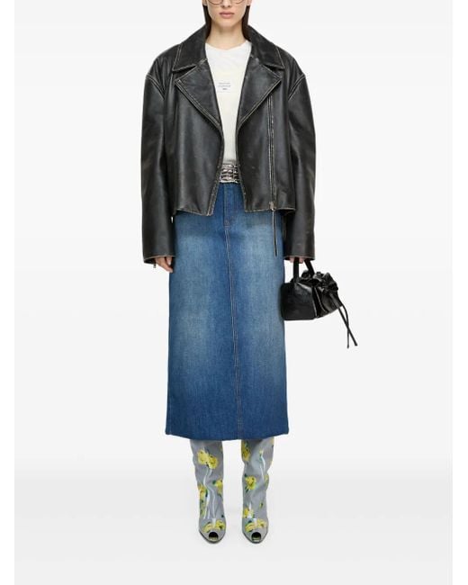 Acne Blue Leather Jacket